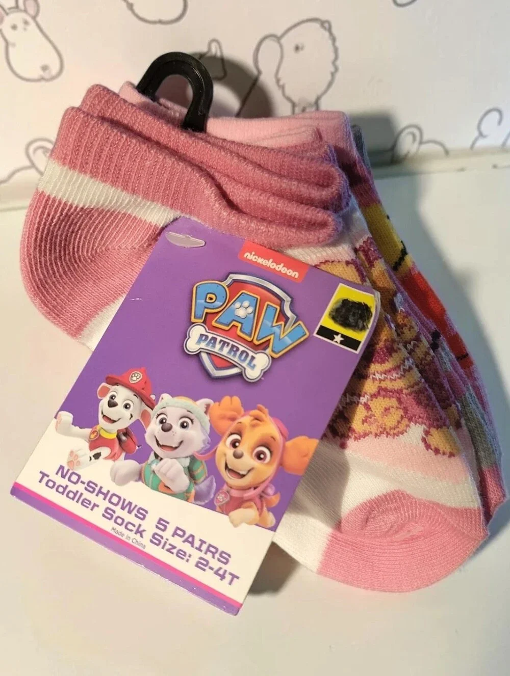 NWT Paw Patrol Nickelodeon Spin Master No Show Toddler Socks Sz 2-4T (5 Pk)